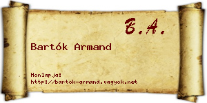 Bartók Armand névjegykártya